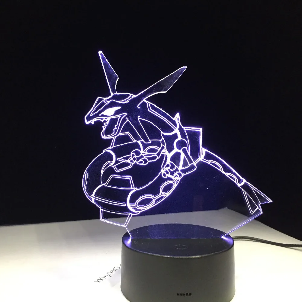 Дракон змея животное 3D ночной Светильник акриловый светодиодный Настольный
