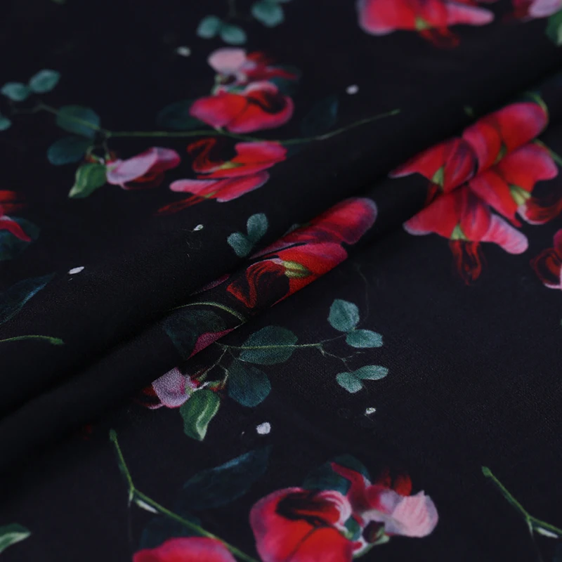 135 cm digital inkjet georgette silk fabric 10mm translucent soft shirt dress wholesale cloth | Дом и сад