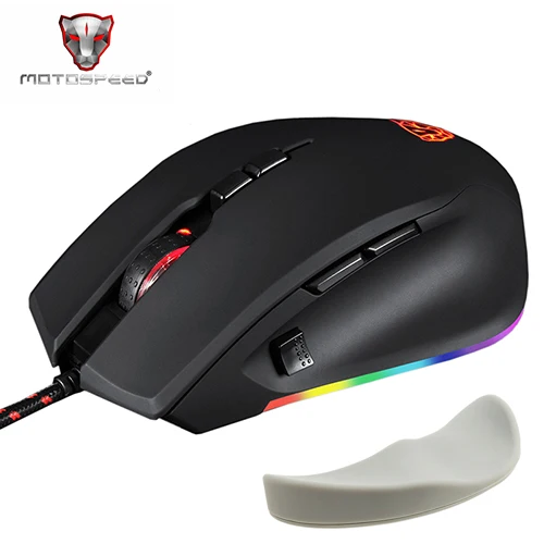 White Motospeed V80 игровая мышь Проводная RGB профессиональная геймерская мышь USB 3D с силикагелем подставка для запястья коврик для мыши для компьютера ПК ноутбука - Цвет: White