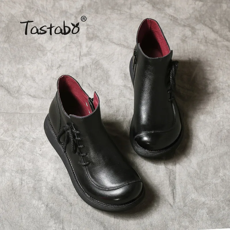 autumn Boots 1 Tastabo/ г.; модные ботинки на платформе; женские ботильоны ручной работы из натуральной кожи; мягкая женская обувь martin - Цвет: autumn Boots 1