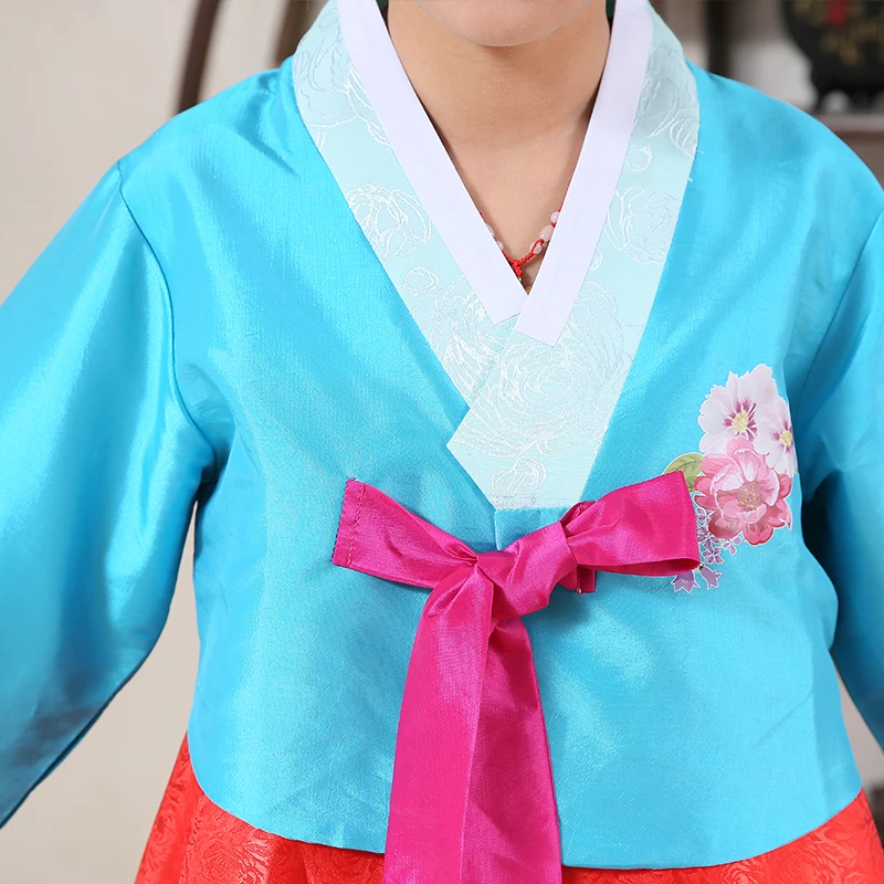 Женский элегантный корейский традиционный костюм с цветочным принтом Одежда для