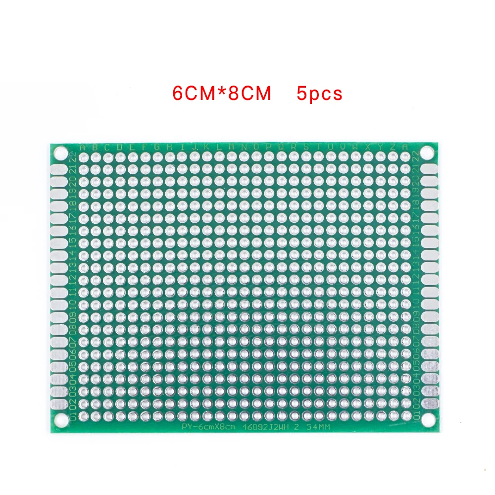 5 шт./лот 5x7 4x6 3x7 2x8 6x8 7x9 двухсторонний медный Прототип PCB универсальная плата экспериментальная макетная пластина для Arduino