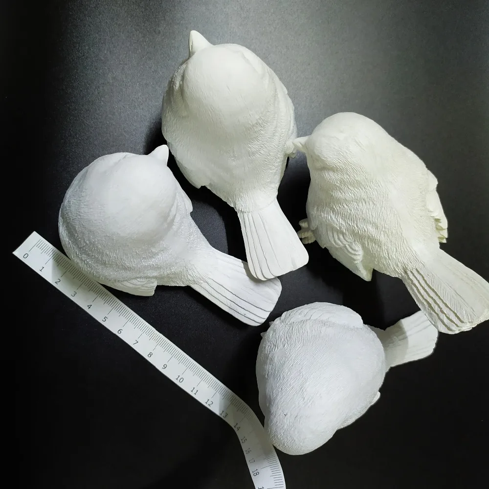 С птицами из смолы, W6* L11* H8cm белый или многоцветный корпус 4 осанки синица, милое художественное украшение для люстры подвесные светильники настенные светильники