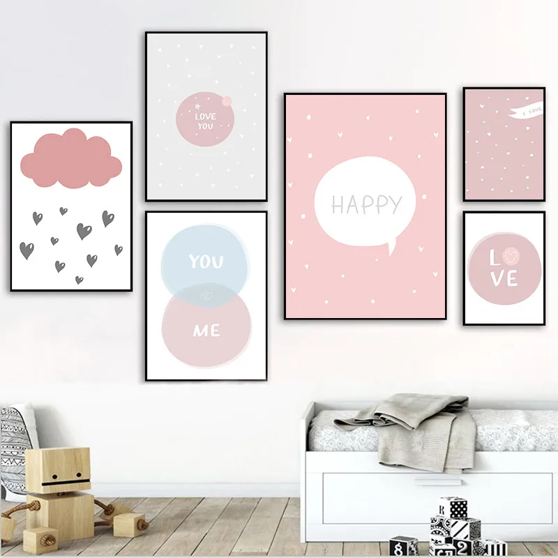 Скандинавский Ins Cloud Raindrop художественный холст с принтом Love Quote настенный постер