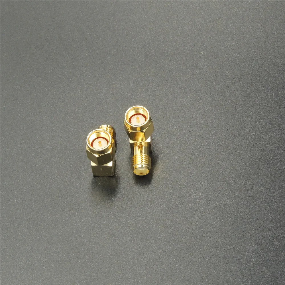 

50 pcs gold SMA male to female adapter jack right angle in series RF coaxial connector