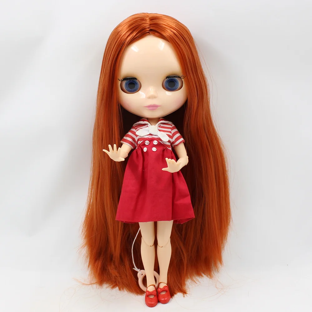 Кукла Blyth шарнирная с прямыми красными и коричневыми волосами 30 см | Игрушки хобби