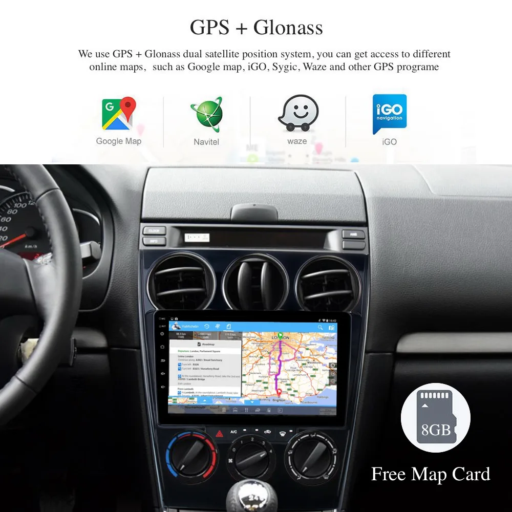 9 &quotAndroid 0 Авторадио 1din для Mazda 6 мультимедиа 2006 2007 2008 2009 2010 2011 2012 2013 встроенный Wifi