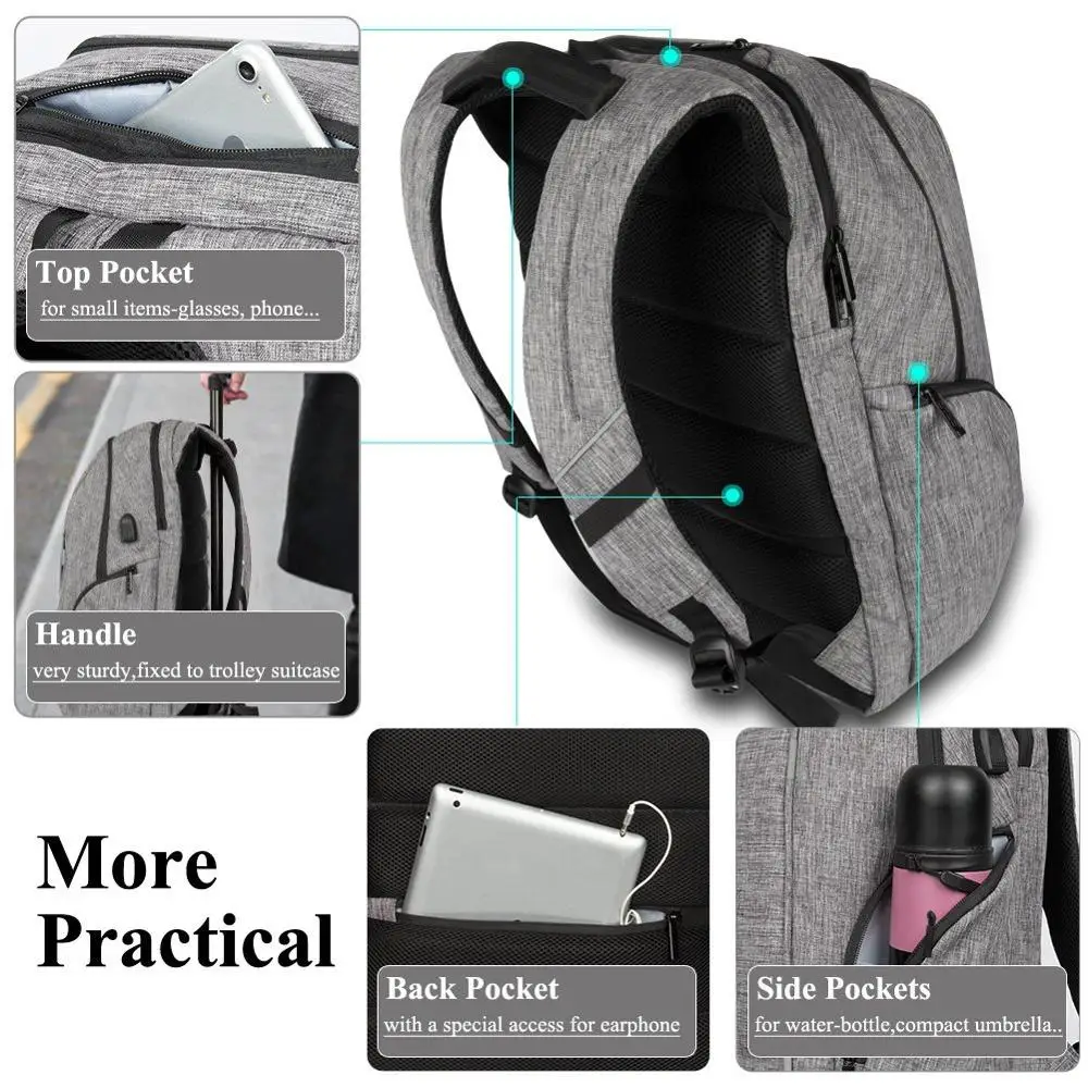DTBG Men Travel Backpack Large Capacity Teenager Male Backpcak Anti-thief Bag USB Charging 17.3&quot Laptop Waterproof Bags | Багаж и