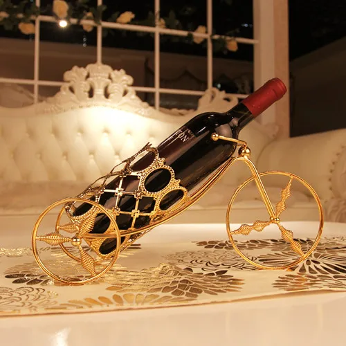 

gold plated fashion theroom wheels iron theroom wine rack home decoration