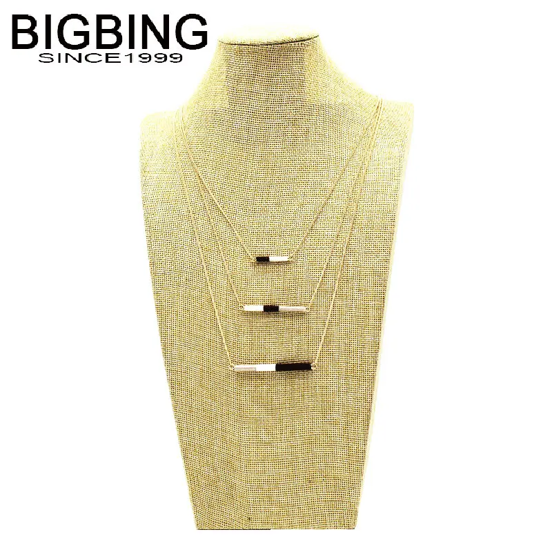BigBing ювелирные изделия Мода 3 слоистых Золотая цепочка кулон ожерелье оптом