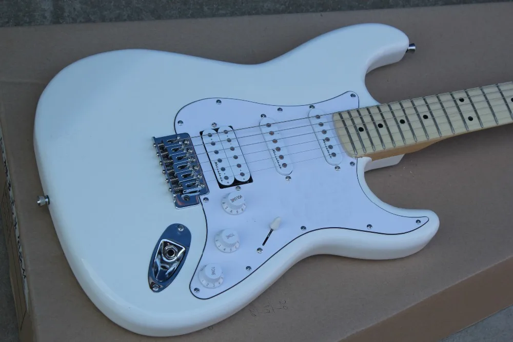 Фабрика магазин белый HSS пикапы клен гриф 6 строка Гитары Guitarra|guitarra f|electric guitarhss pickup