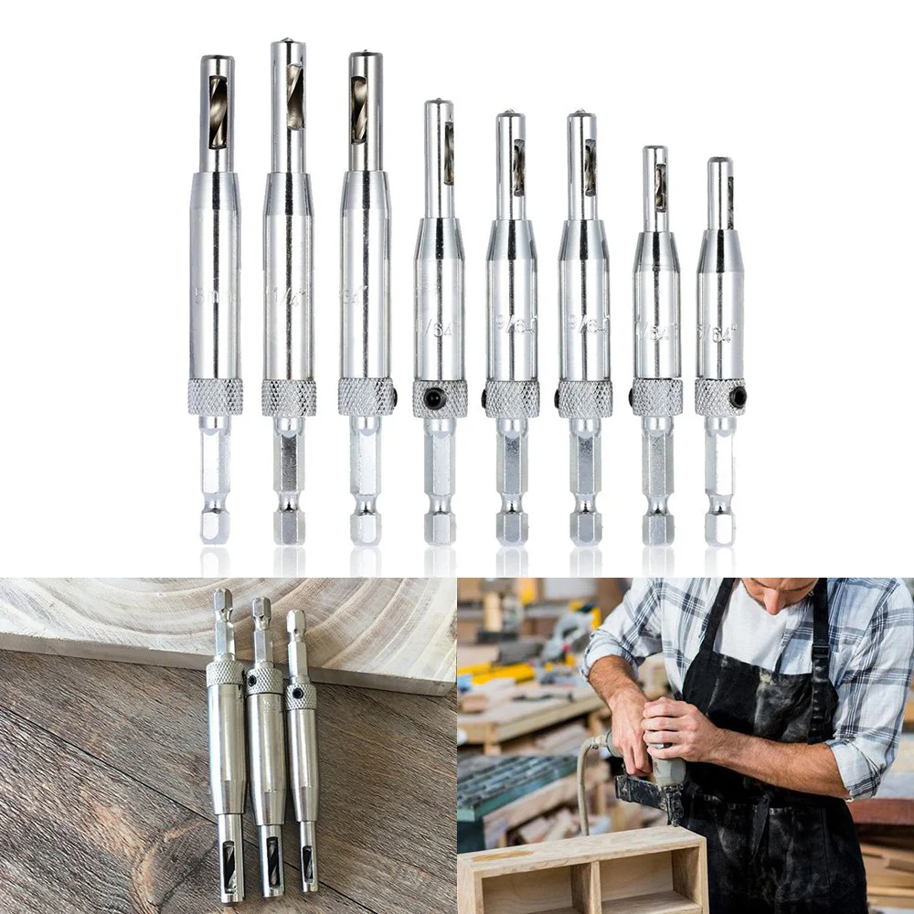 8 шт. Самоцентрирующийся шарнирное сверло набор сверл для бурения дерева двери окна контактный шкаф деревообрабатывающее сверление
