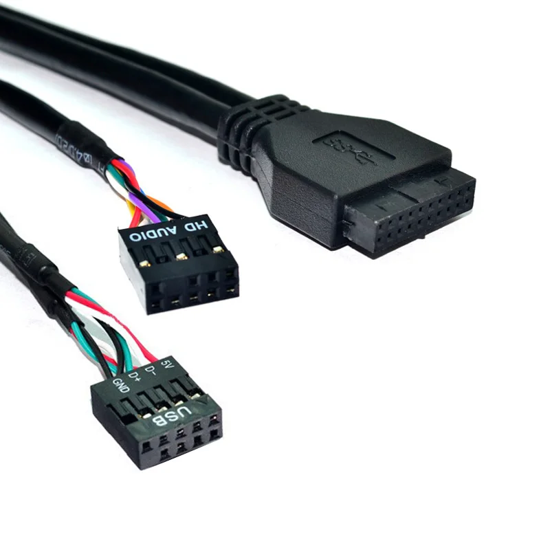 Высокоскоростной 9 дюймовый до 2 х портов USB 0 Hub USB2.0 передняя панель + HD аудио