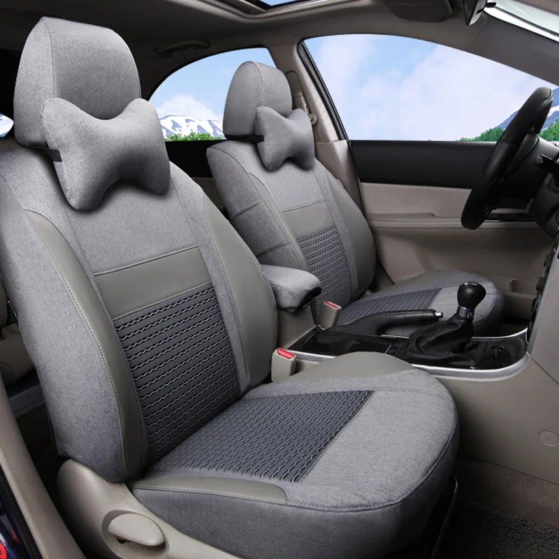 Новинка Набор льняных подушек для автомобильных сидений AUDI A4L A6L Q3 Q5 Q7 A7 A3 BMW 320i 328li