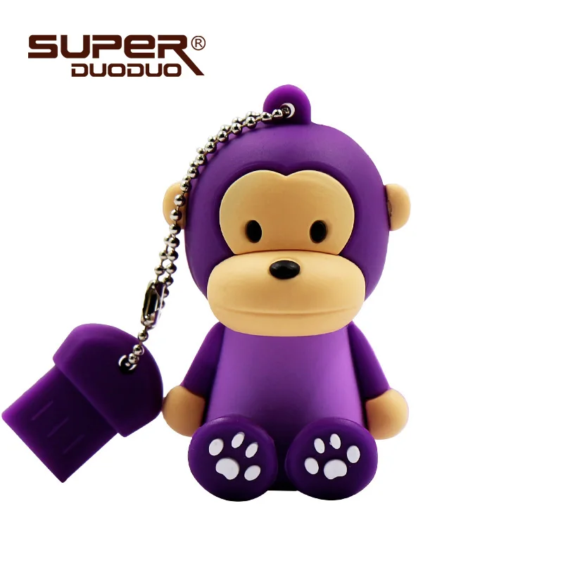 M1-VIOLET USB флеш-накопитель, 4 ГБ, 8 ГБ, 16 ГБ, флеш-накопитель с мультяшной обезьянкой, флешка, 32 ГБ, 64 ГБ, 128 ГБ, usb флешка, дизайн, usb ключ - Цвет: M1-VIOLET