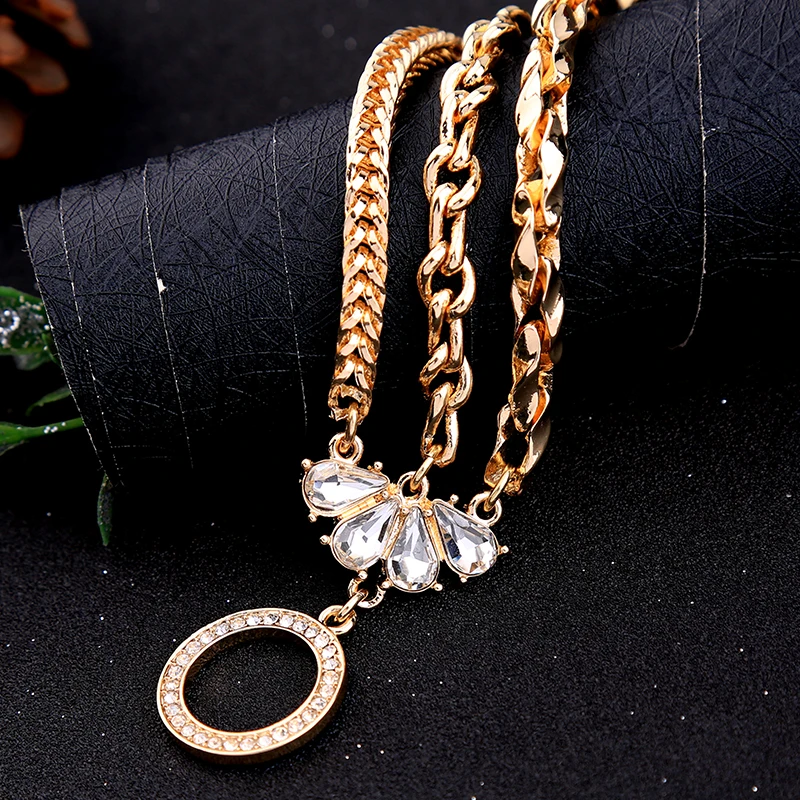 Евро американский модный оберточный браслет цепочка золотого цвета