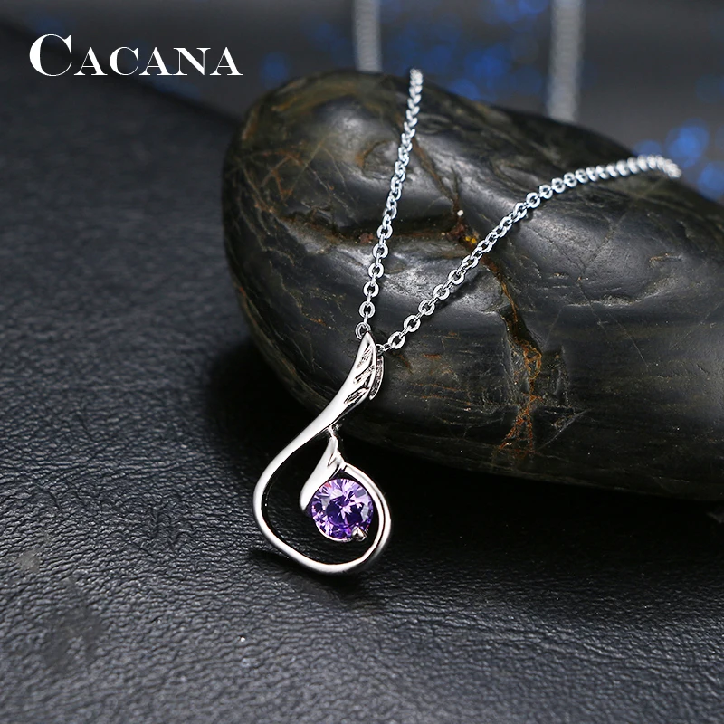 Женские ожерелья с подвеской CACANA Трендовое милое ожерелье лебедем модное