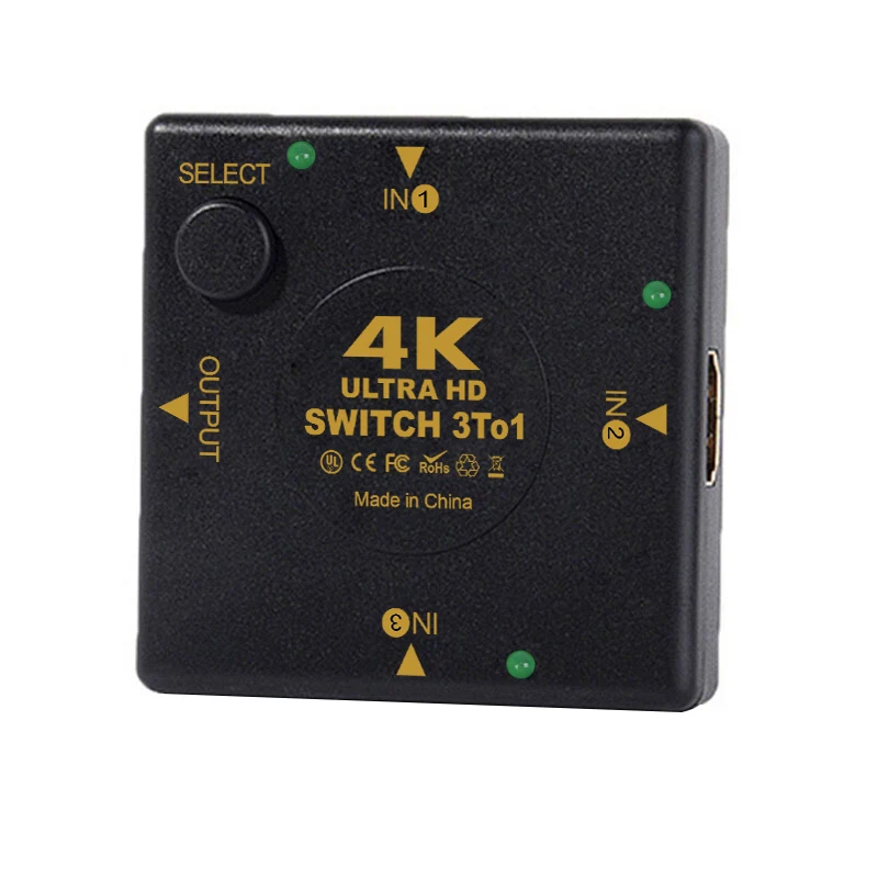 JCKEL HDMI 3 порта сплиттер 4K HDR переключатель коробка Видео Селектор Мини Переключатель концентратор адаптер для DVD HDTV Xbox PS3 PS4 STB проектор