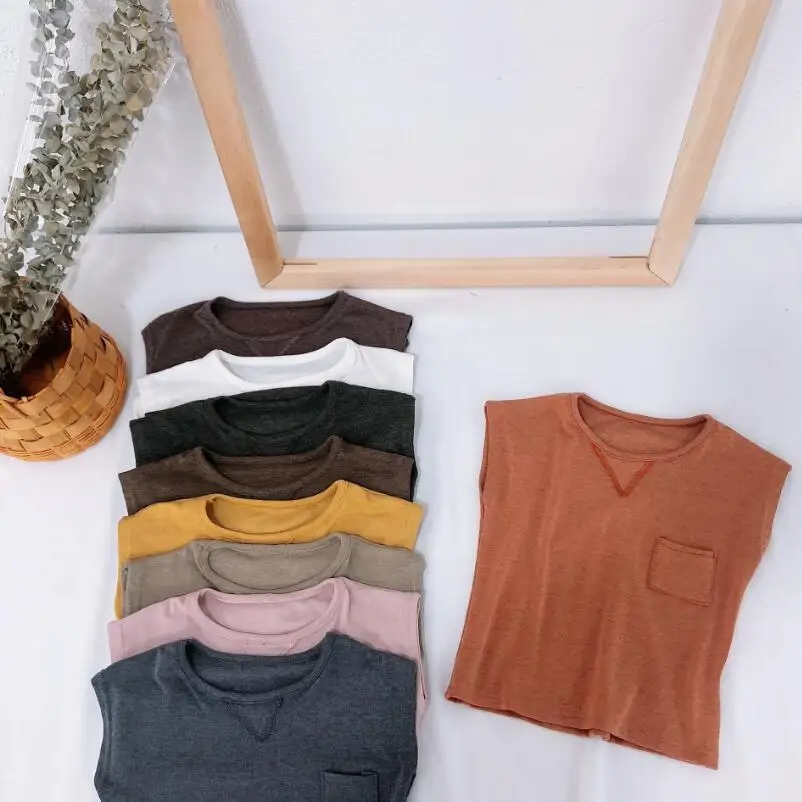 2019 летняя футболка с коротким рукавом для мальчиков и девочек однотонная