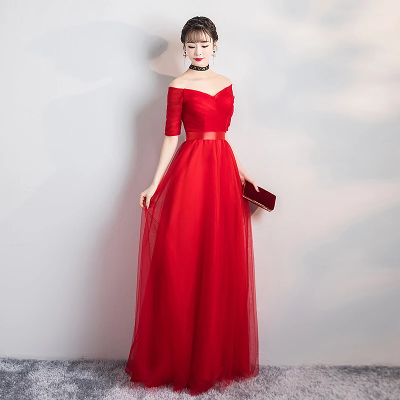 Женское платье с коротким рукавом красное/черное/фиолетовое длинное из тюля на