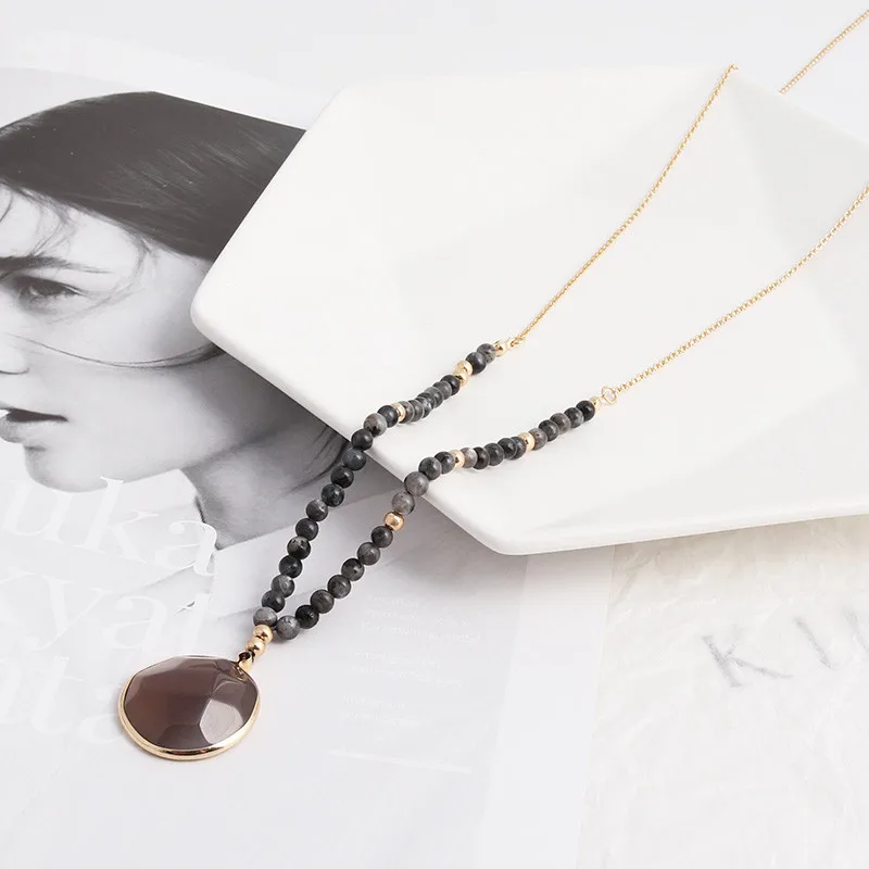 XQ европейские и ювелирные изделия из Америки модные длинные бусы с серой