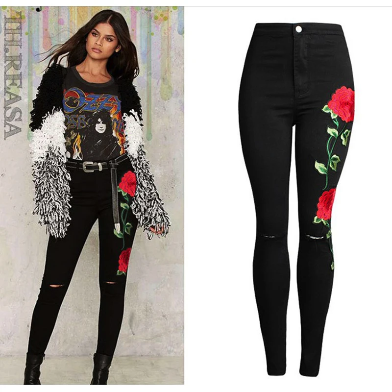 2018 длинные джинсы женские классические Узкие синие джинсовые брюки с высокой