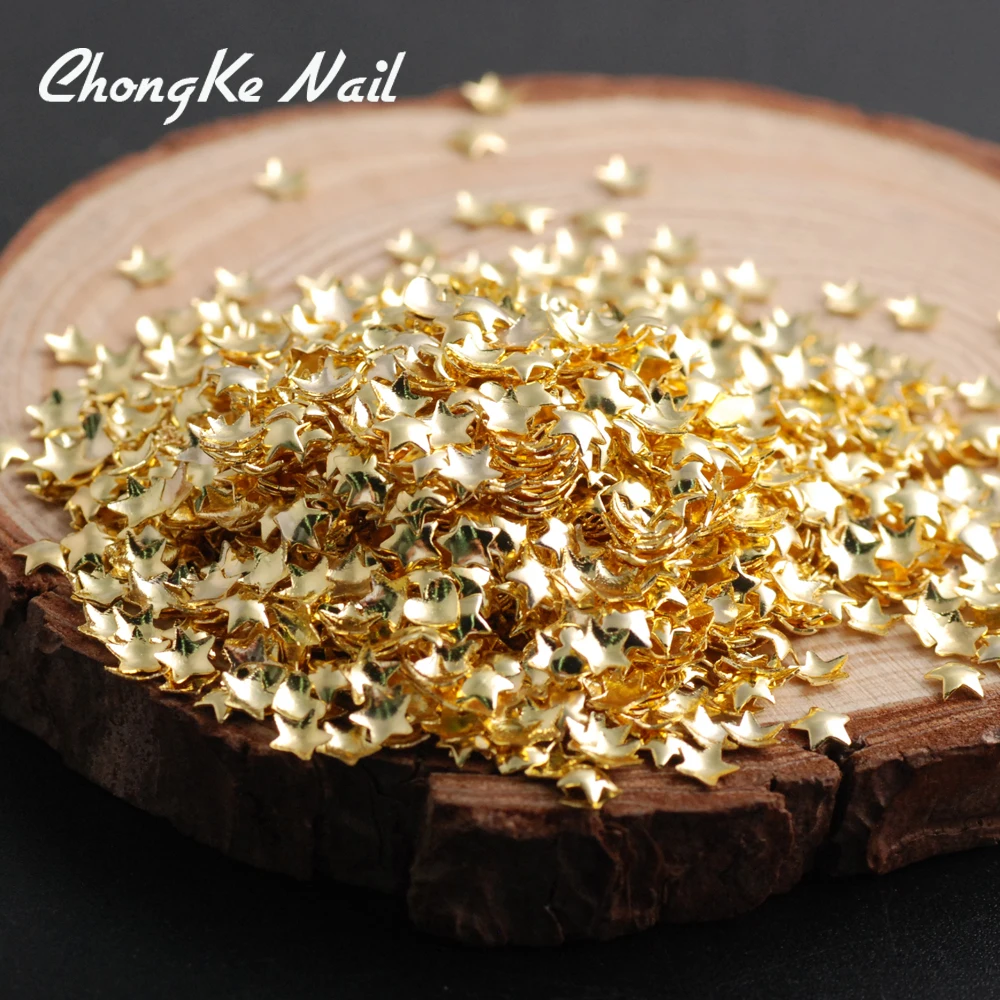 500 шт./упак. большой пятиконечная звезда Стиль золотым покрытием Ботильоны с