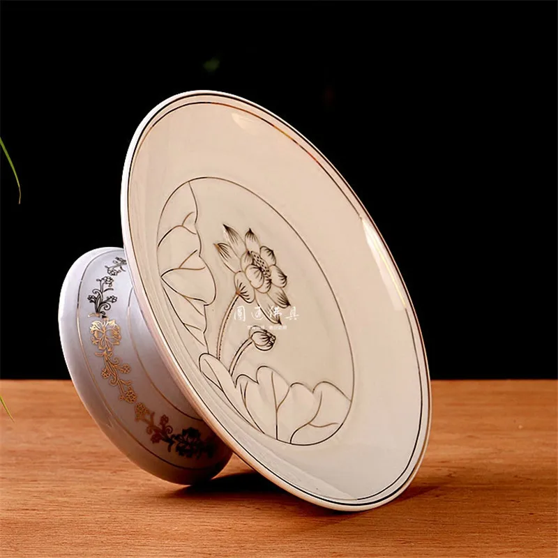 Бренд буддийские поставок нежный Empaistic контур в золотой Керамика фаянсовой