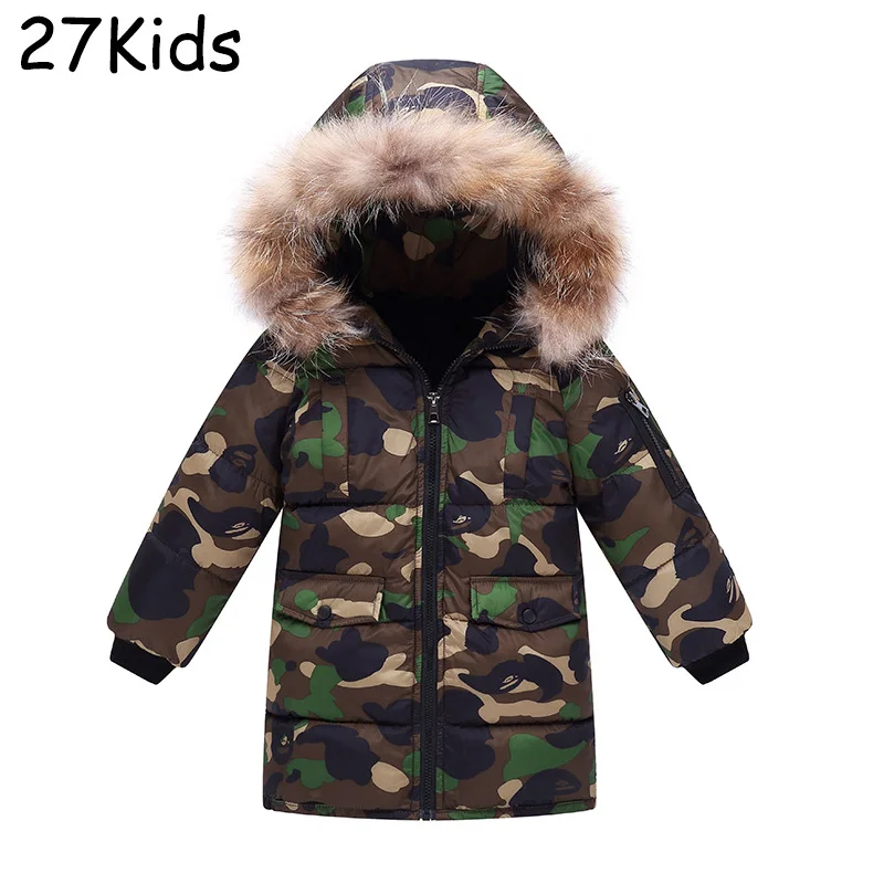Для маленьких мальчиков одежда Новинка 2017 года бренд ребенок Зимние куртки для