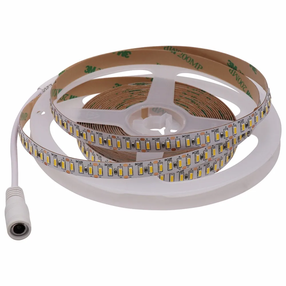 Ультра яркая SMD 3014 Светодиодная лента с разъемом постоянного тока 204LED/м DC12V