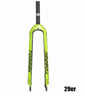 29er green TOSEEK 26/27. 5/29 дюймов труба из углеродистого волокна 3K полностью из углеродного волокна, вилы велосипед Mtb горный велосипед вилка, части велосипеда 1-1/8" - Цвет: 29er green