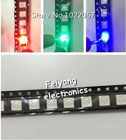500 шт. 5050 RGB SMD LED Красный Синий Зеленый SMT PLCC-6 светильник-CHIPS светоизлучающие диоды