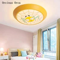 cartoon creative spider ceiling lamp boys and girls bedroom childrens room lighting modern led color round insect ceiling lamp