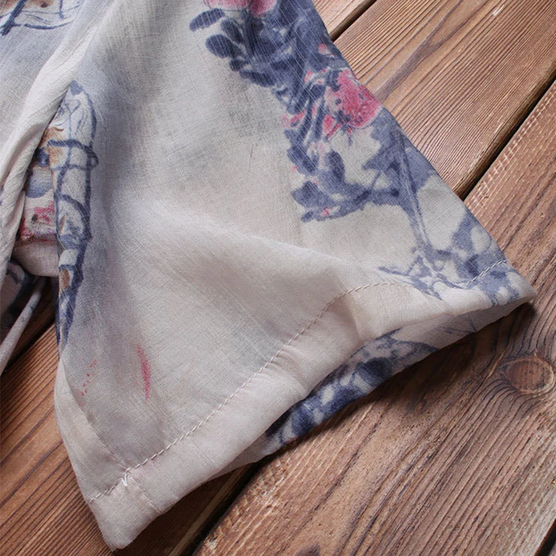 Свободное платье Летнее женское винтажное хлопковое и льняное с v образным