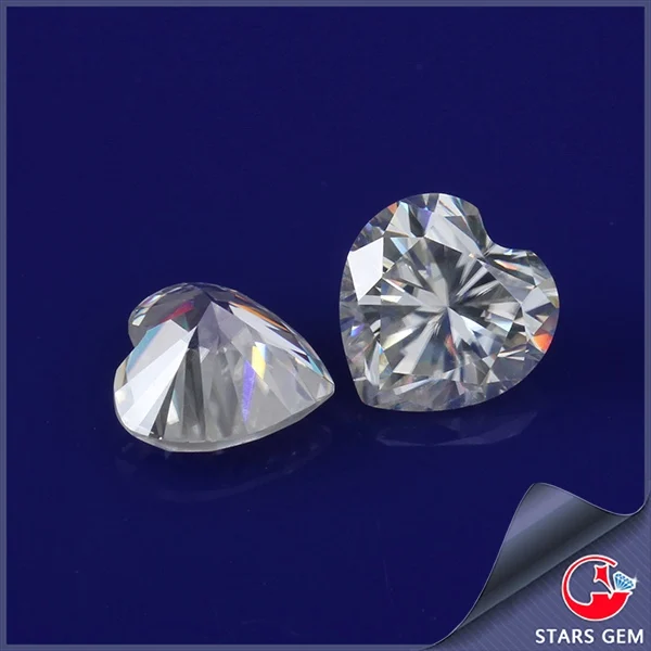 Белый цвет Moissanite драгоценные камни DEF 6*6 мм в форме сердца свободные моиссаниты