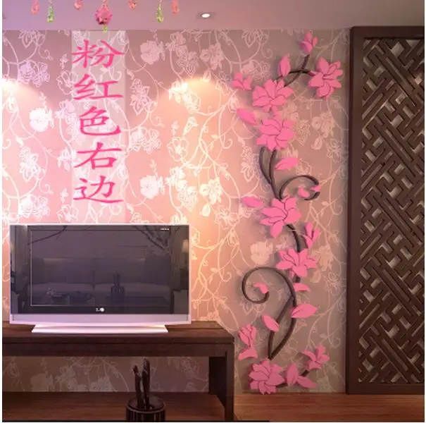 Цветок лоза 3 d цельный Кристал стены ТВ установка крыльцо украшена домашняя