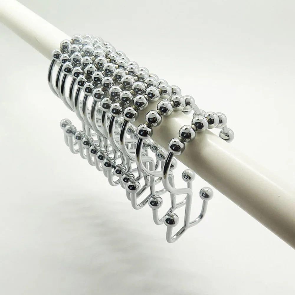 Hotel Bathroom Durable Double Hooks Metal Roller Ring Set of 12 Multi-functional | Обустройство дома