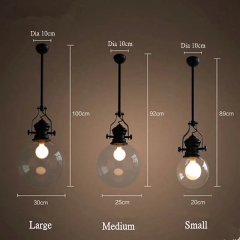 Американская деревня простой прозрачный подвесной светильник в винтажном стиле