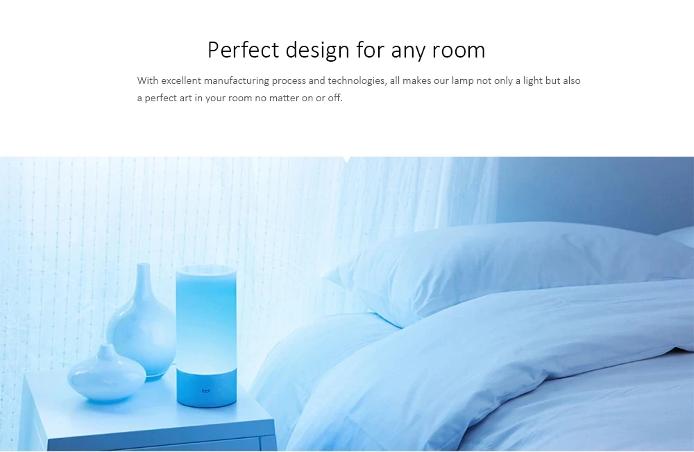Xiaomi Mijia прикроватная лампа Bluetooth 4,2 BLE WiFi соединение сенсорное управление 300Lm 16 миллионов RGB цвет 10 Вт 1700k~ 6500k