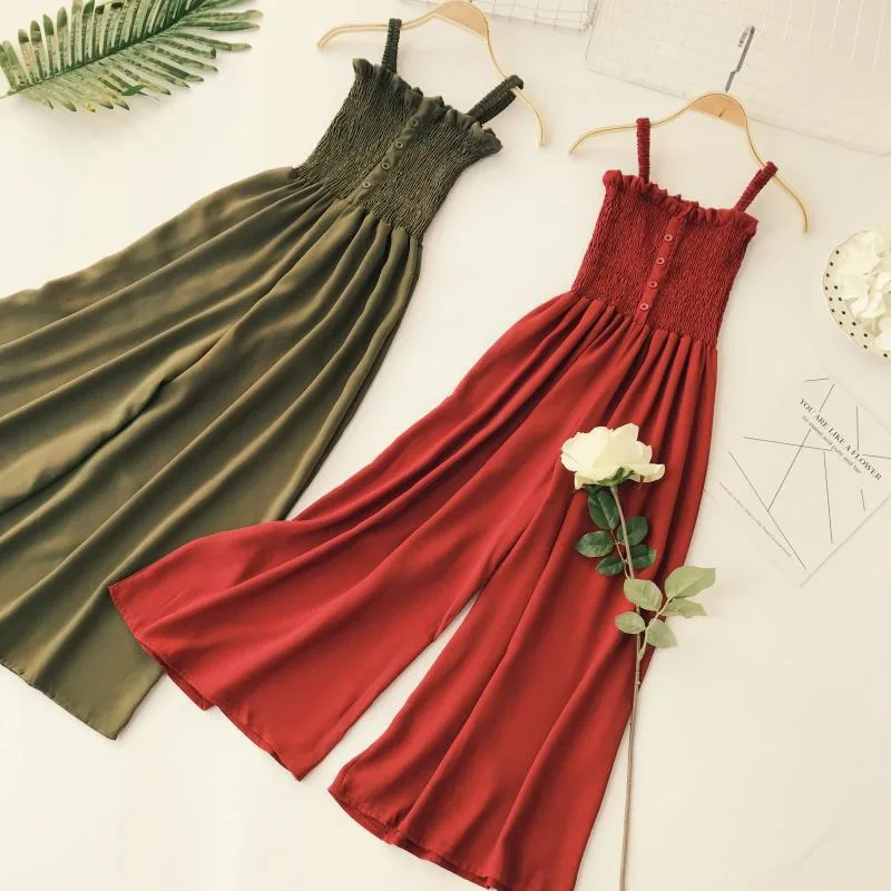 

Sexy Spaghetti Strap Rompers Womens Jumpsuit Sleeveless Casual Wide legs Jumpsuits Overalls