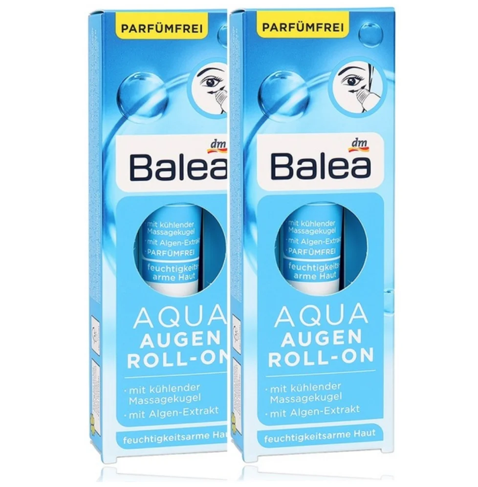 

2pcs/lot Germany Balea Aqua Roll On Eye Cream Seaweed Extract Refreshing VE Gel Cooling massage ball Fight swelling dark circles