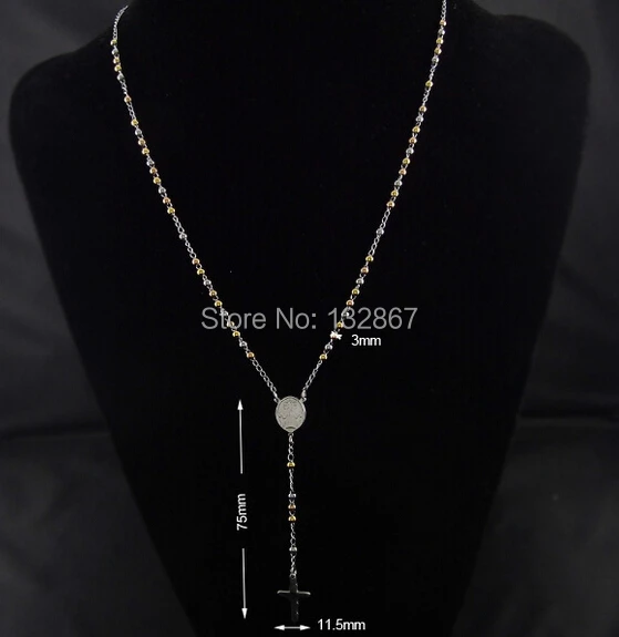 Женское Ожерелье из нержавеющей стали с золотыми бусинами 3 мм | Украшения и