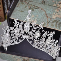 kmvexo 2020 new big baroque handmade crystal princess crowns for queen rhinestone tiaras diadem wedding bridal hair accessories
