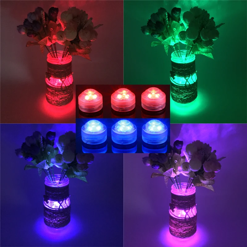 CR2032 Батарея работает IP65 RGB погружной светодиодный фонарь для использования под водой ночника для ваза аквариум вечерние свадебное художественное оформление