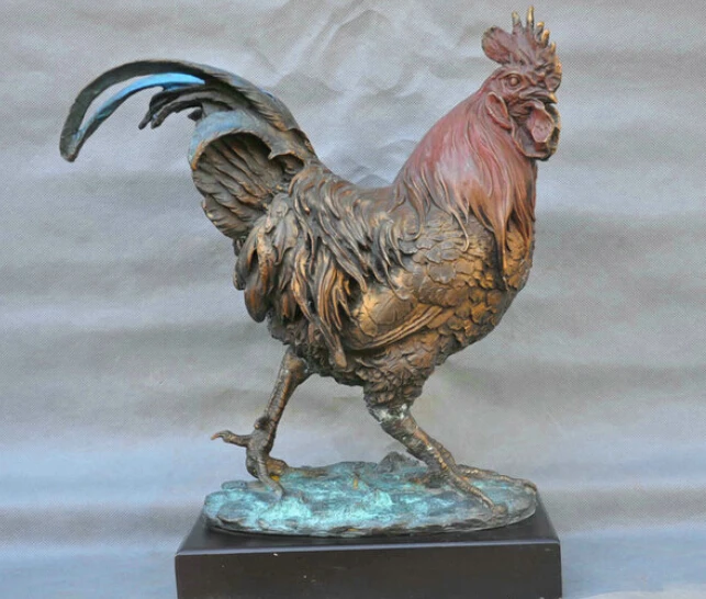 Красивое художественное украшение куриный петух Бронзовая статуэтка в виде