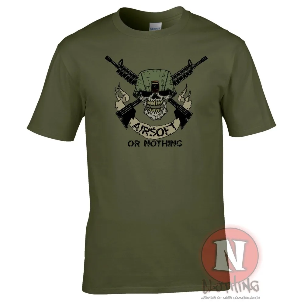 Мужская футболка с короткими рукавами Airsoft Ou Rien Модная хлопковая лето 2019|Мужские