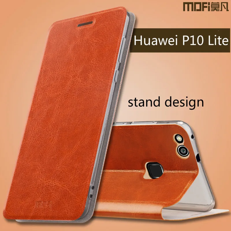 Оригинальный чехол Mofi для Huawei P10 Lite Роскошный кожаный флип с подставкой из