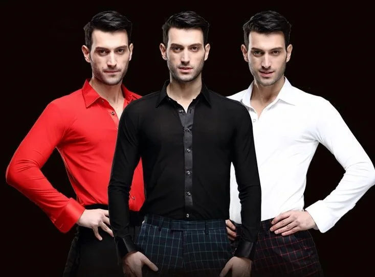 Черные белые красные топы для взрослых мальчиков одежда латинских танцев