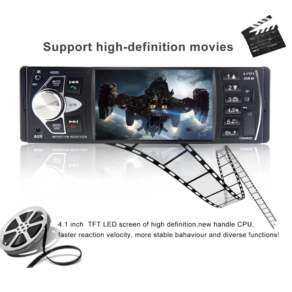 Автомобильный аудио плеер авторадио bluetooth автомобильный Радио тюнер 1 DIN с HD