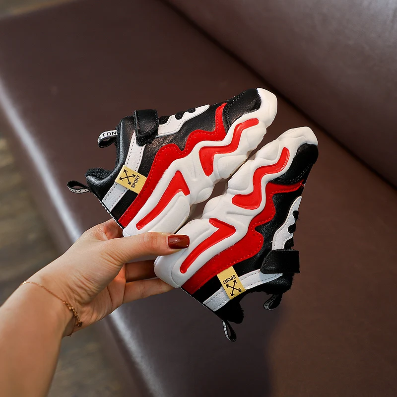 Новинка 2018 года нескользящая обувь для мальчиков Осенняя брендовая красная